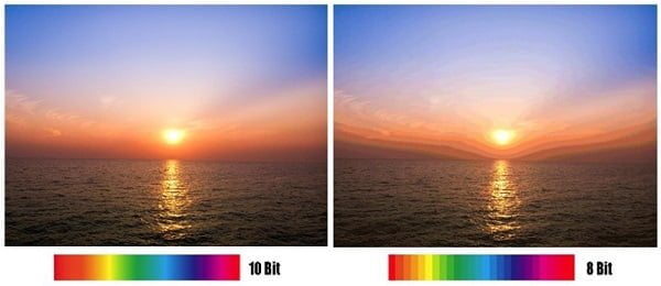Man hinh 8 bit va 10 bit mau khac biet