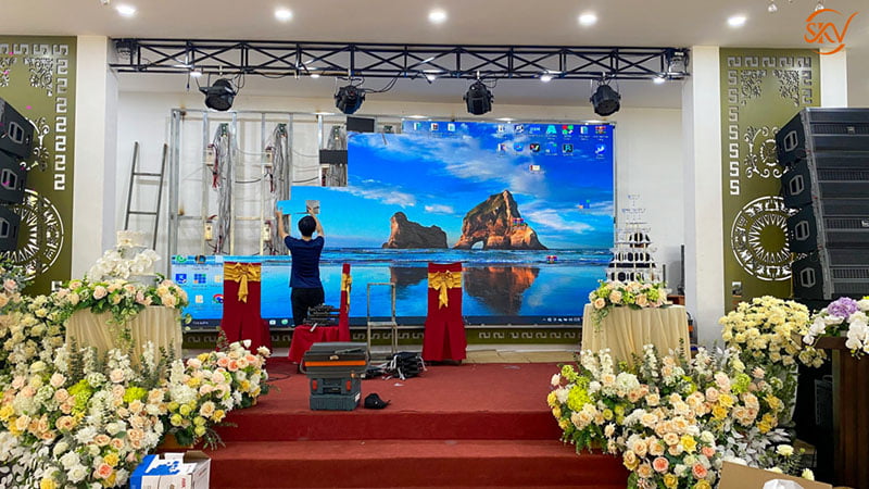 SKV Thi Công Màn Hình Led P4 Indoor Tại Nhà Hàng Mỹ Hạnh Garden Restaurant, Hòa Bình SKV Thi Công Màn Hình Led P4 Indoor Tại Nhà Hàng Mỹ Hạnh Garden Restaurant, Hòa Bình 1