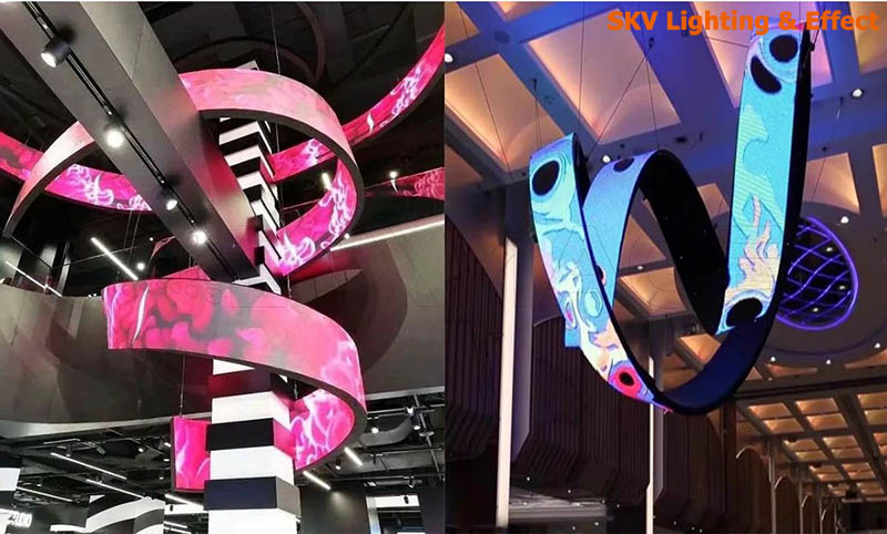 KHI NÀO NÊN SỬ DỤNG MÀN HÌNH LED LƯỚI, MÀN HÌNH LED KÍNH, MÀN HÌNH LED DẺO? Màn hình LED dẻo cho không gian thêm nghệ thuật