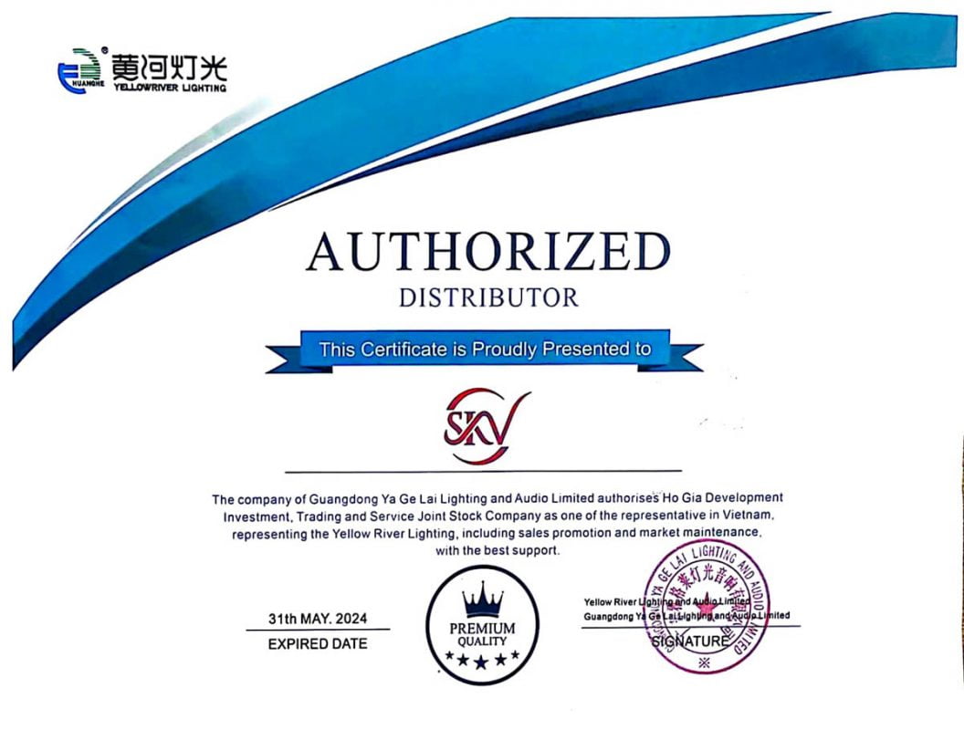 chứng nhận hợp tác SKV và Yellow River