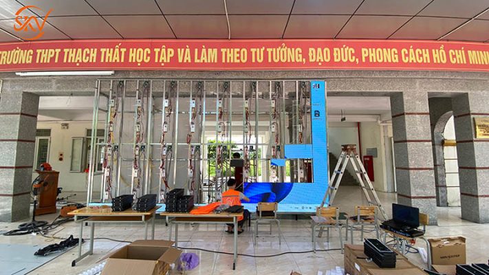 SKV – Nhà Thầu Uy Tín Thi Công Màn Hình Led Sân Trường THPT Thạch Thất, Hà Nội dự án thi công màn hình led sân trường THPT Thạch Thất