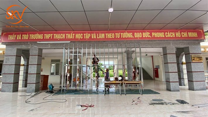 SKV – Nhà Thầu Uy Tín Thi Công Màn Hình Led Sân Trường THPT Thạch Thất, Hà Nội dự án thi công màn hình led sân trường THPT Thạch Thất - SKV