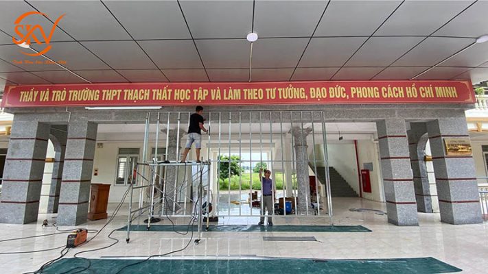 SKV – Nhà Thầu Uy Tín Thi Công Màn Hình Led Sân Trường THPT Thạch Thất, Hà Nội dự án thi công màn hình led sân trường THPT Thạch Thất - SKV