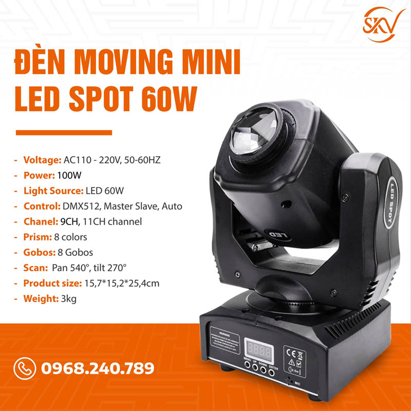 Đèn Moving Mini LED Spot 60w