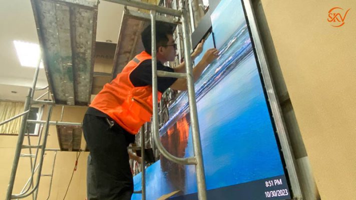SKV lighting thi công lắp đặt màn hình led ở học viên quốc phòng 1