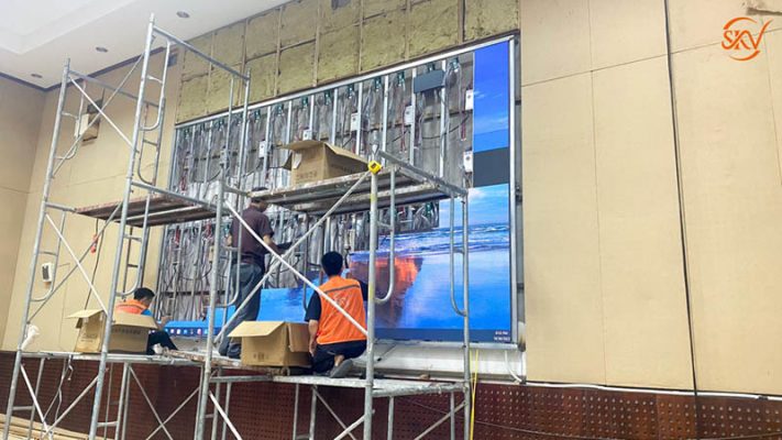 SKV lighting thi công lắp đặt màn hình led ở học viên quốc phòng 4