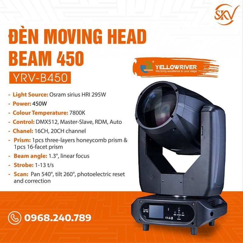 Đèn moving head beam 450w - YRV-B450 YellowRiver