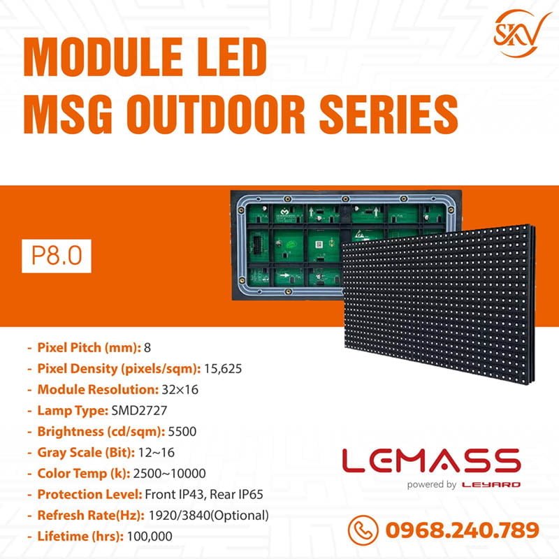 Module Led Lemass MSG P8 Outdoor