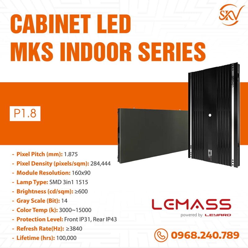 Sản phẩm Cabin Led Lemass MKS P1.8 indoor