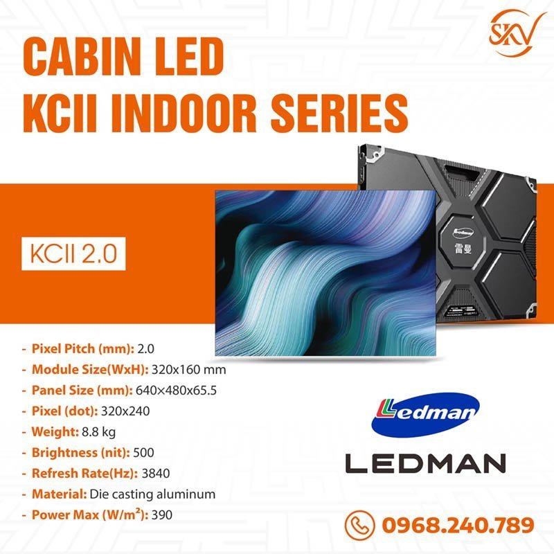 Cabin Led Ledman KCII P2 indoor chính hãng