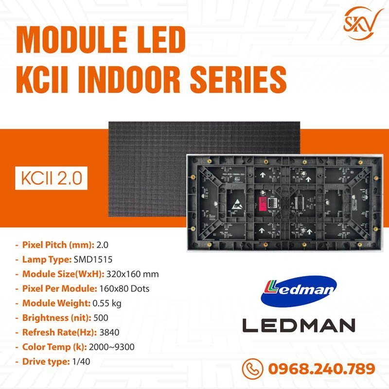 Module Led Ledman KCII P2 indoor chính hãng